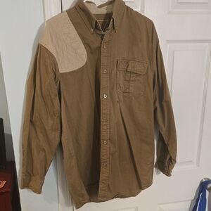 Men's Casual Brown Shirt with Beige Accent